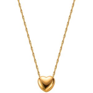 14 karaat gouden ketting hanger hart 42 cm voor dames