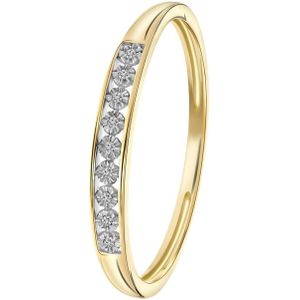 18 Karaat geelgouden ring met diamant 0,02ct