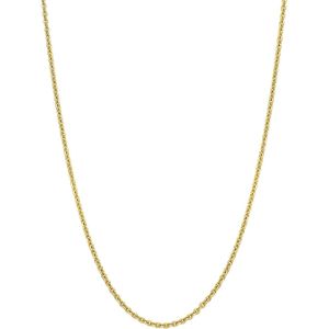 Lucardi Dames Ketting - Echt Zilver - Ketting - Cadeau - 42 cm - Goudkleurig