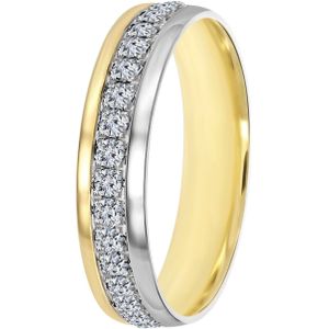9K bicolor dames trouwring 4mm Yara TW 460