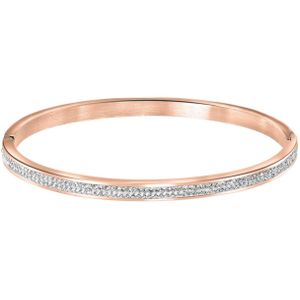 Guess stalen roseplated bangle armband kristal