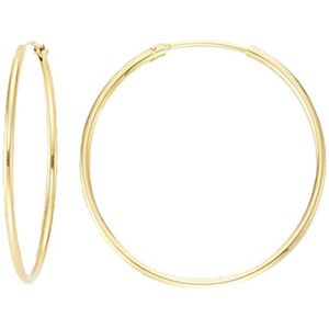 Lucardi Dames Oorbellen 45mm - Oorbellen - Cadeau - 14 Karaat Goud - Geelgoud