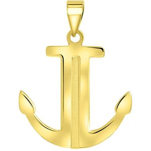 Lucardi Heren 14 Karaat Geelgouden Hanger Anker - Hanger - 14 Karaat Goud - Geelgoud
