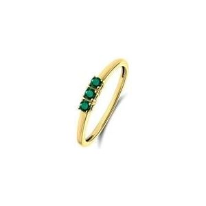 14 Karaat geelgouden ring smaragd