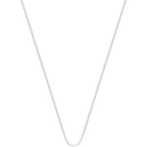 Lucardi Dames Ketting met venetiaanse schakel - Echt Zilver - Ketting - Cadeau - 42 cm - Zilverkleurig