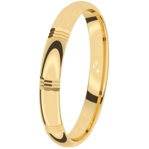 14K geelgouden trouwring Dames 3mm Hortensia