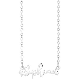Zilveren naamketting voor dames