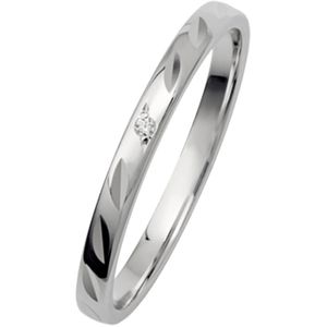 9karaat witte dames trouwring diamant Wonder 230