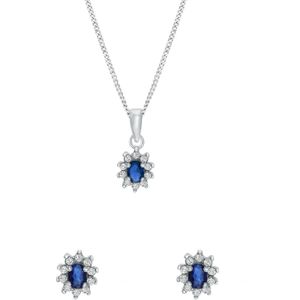 Zilveren set met sapphire zirkonia