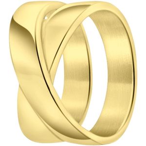 Gerecycled stalen 18 karaat goldplated ring Trinette