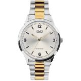 Q & Q Bicolor stalen herenhorloge C10A-053PY