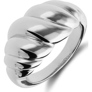 Zilveren ring croissant