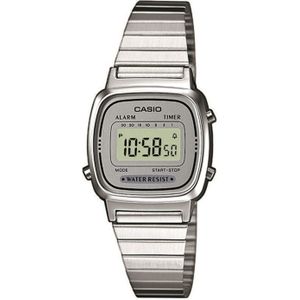 Casio Retro Digitaal Dames Horloge Zilverkleurig LA670WEA-7EF
