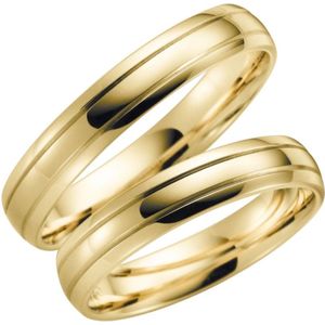 9 Karaat gele trouwring Flora Heren H12G