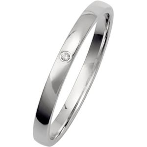 14K witgouden dames trouwring Gentle diamant H238