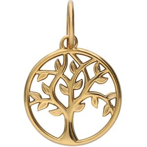 Stalen goldplated bedel levensboom
