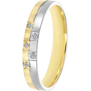 14K bicolor gouden dames trouwring 3mm Lina TW 310