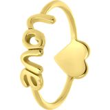 Zilveren goldplated ring heart-love