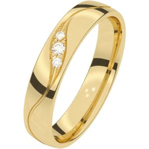 14K geel gouden trouwring diamant 4mm Mimosa