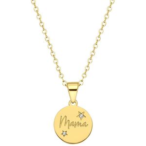 Stalen goldplated ketting mama