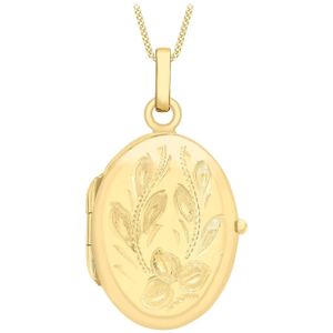 9 Karaat ketting met medaillon met bloemen