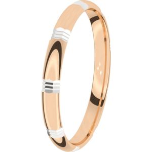 14K rose witgouden trouwring Heren 2,5mm Hortensia