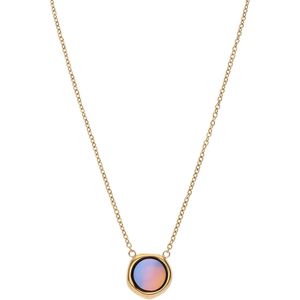 Stalen goldplated ketting met opaal