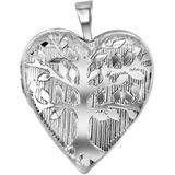 Zilveren hanger medaillon hart levensboom