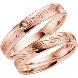 14 Karaat rose gouden trouwring Azalea Dames H141R