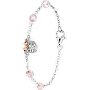 Zilveren Disney Minnie armband roseplated zirkonia