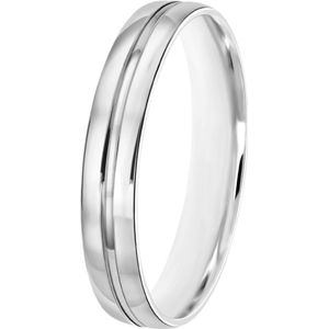 14K witgouden heren trouwring 4mm Sara TW 456