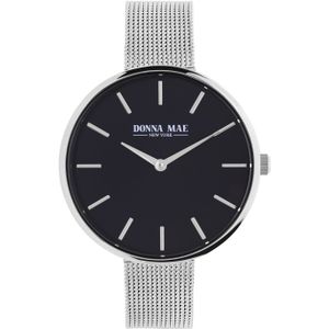 Donna Mae horloge mesh band zilverkleurig