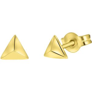 14 karaat geelgouden oorbellen pyramide driehoek