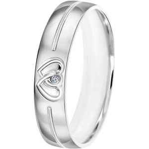 9K witte dames trouwring 4mm Sara TW 456