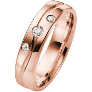 14K trouwring rose gouden diamant Iris Dames H143R