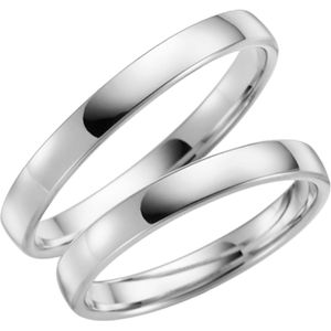 14K witgouden trouwring Camelia Dames H54W