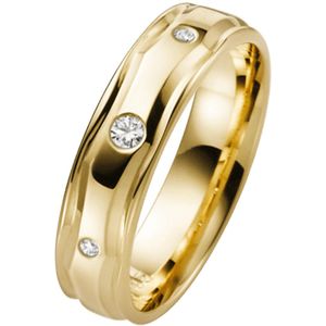 14K geelgouden trouwring met diamant Sunflower H71