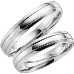9 karaat witte trouwring Flora Dames H12W