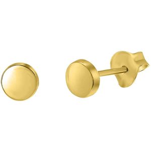 Zilveren oorbellen goldplated rond 5mm