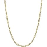 Zilveren goldplated ketting zirkonia