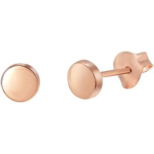 Zilveren oorbellen roseplated rond 5mm