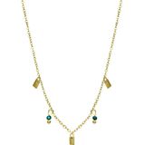 Stalen goldplated ketting met blue lace agaat