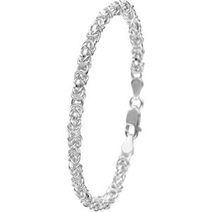 Lucardi Dames Armband fantasie - Echt Zilver - Armband - Cadeau - 19 cm - Zilverkleurig