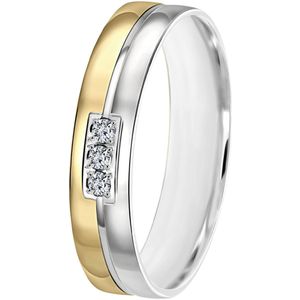 9K bicolor dames trouwring 4mm Vera TW 459