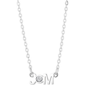 Zilveren naamketting 2initialen met zirkonia voor dames