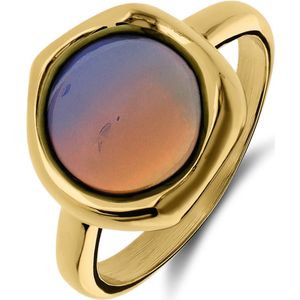 Stalen goldplated ring met opaal
