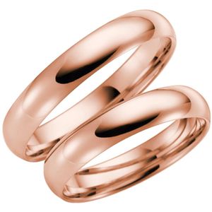 14 Karaat rose gouden trouwring Phlox Heren H20R