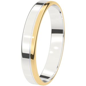 9K bicolor trouwring Heren 4mm Sering