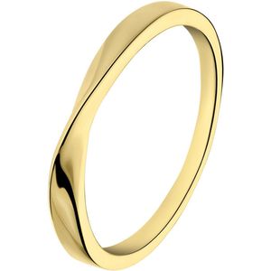 Zilveren goldplated ring twist voor dames