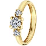 9 Karaat ring met 3 zirkonia stenen